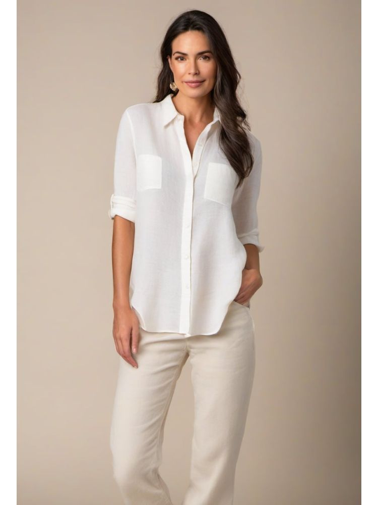 Ecru Linen Classic Shirt
