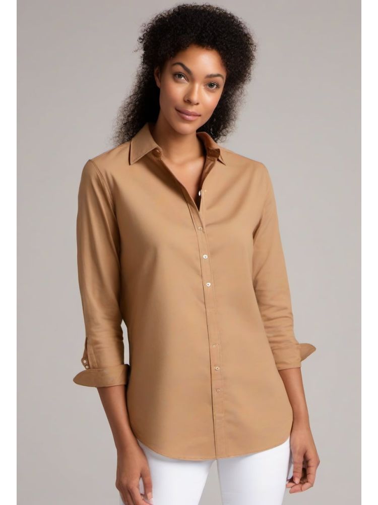 Camel Oxford Popover Shirt