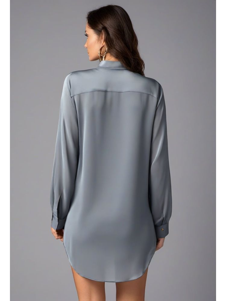 Slate Silk Tunic Shirt