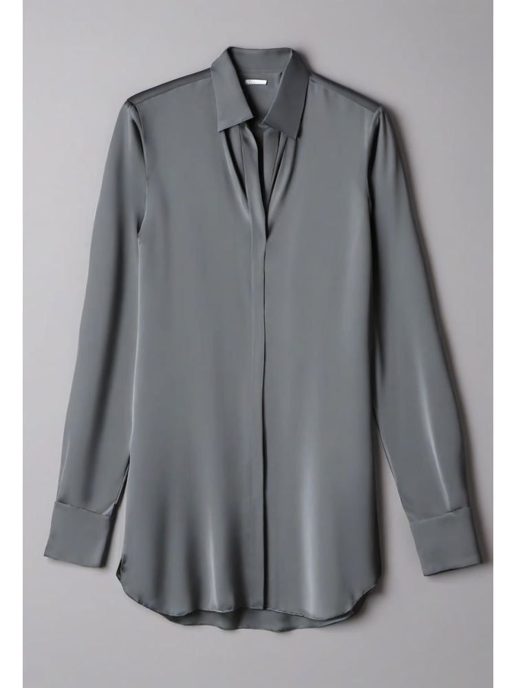 Slate Silk Tunic Shirt