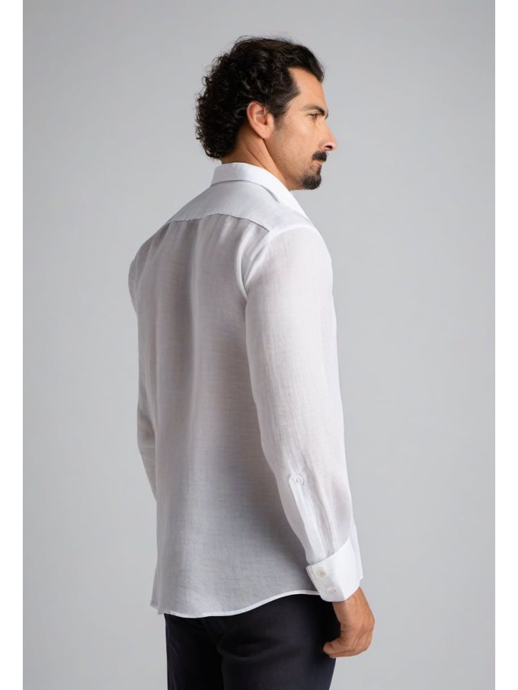 Ink Linen Camp-collar Shirt