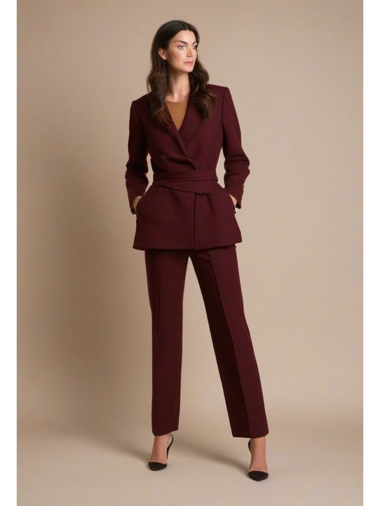 Bordeaux Wool Tapered Trouser