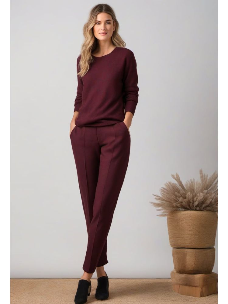 Bordeaux Wool Tapered Trouser