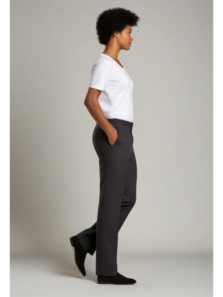 Charcoal Wool-mohair Straight Trouser
