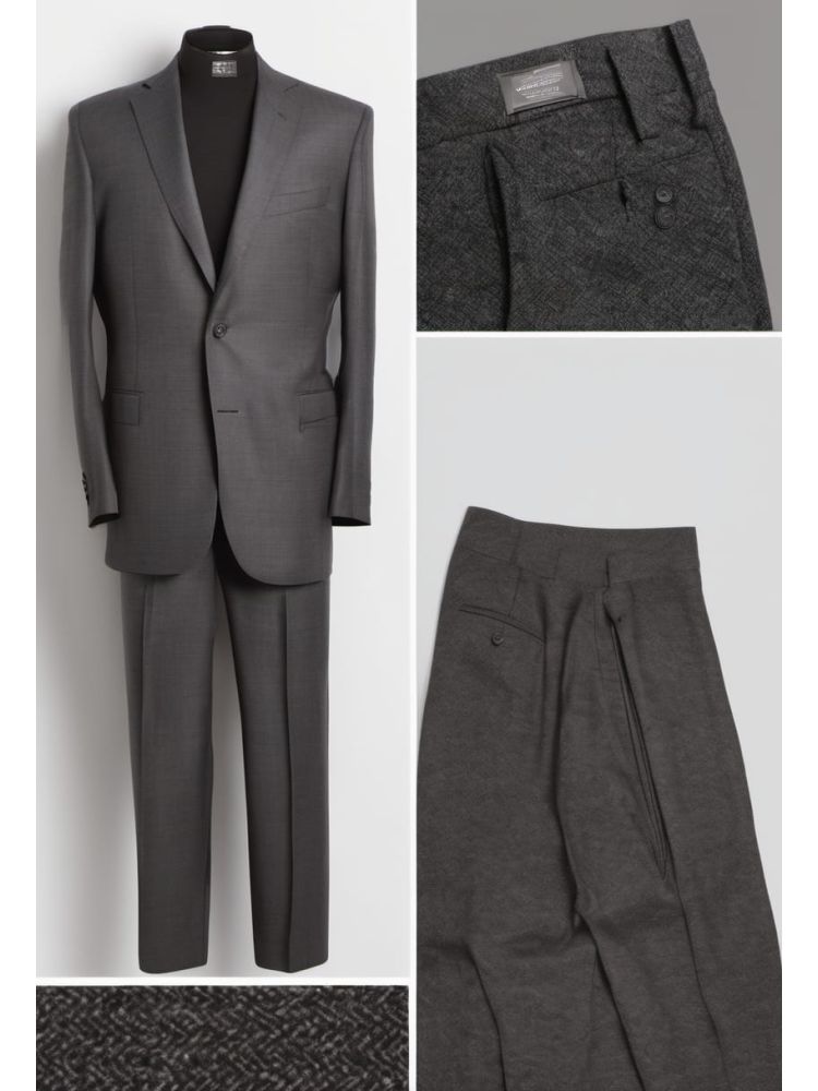 Charcoal Wool-mohair Straight Trouser