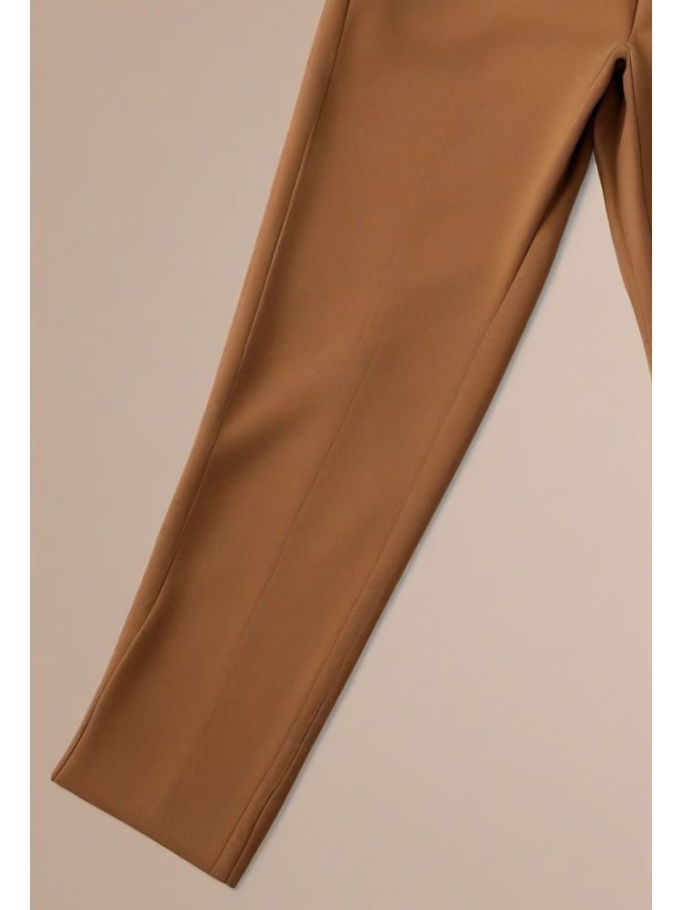 Camel Wool Cropped Trouser