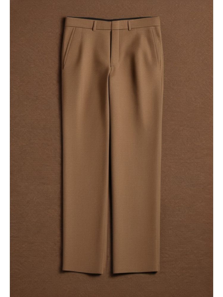 Camel Wool Cropped Trouser