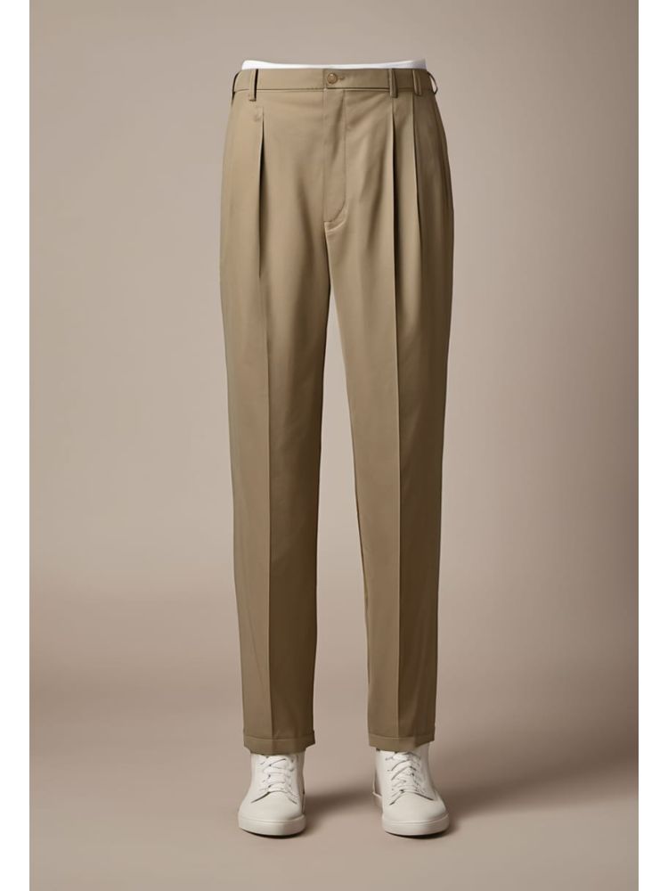 Slate Cotton Pleated Trouser
