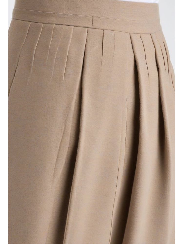 Stone Wool-mohair Pleated Trouser