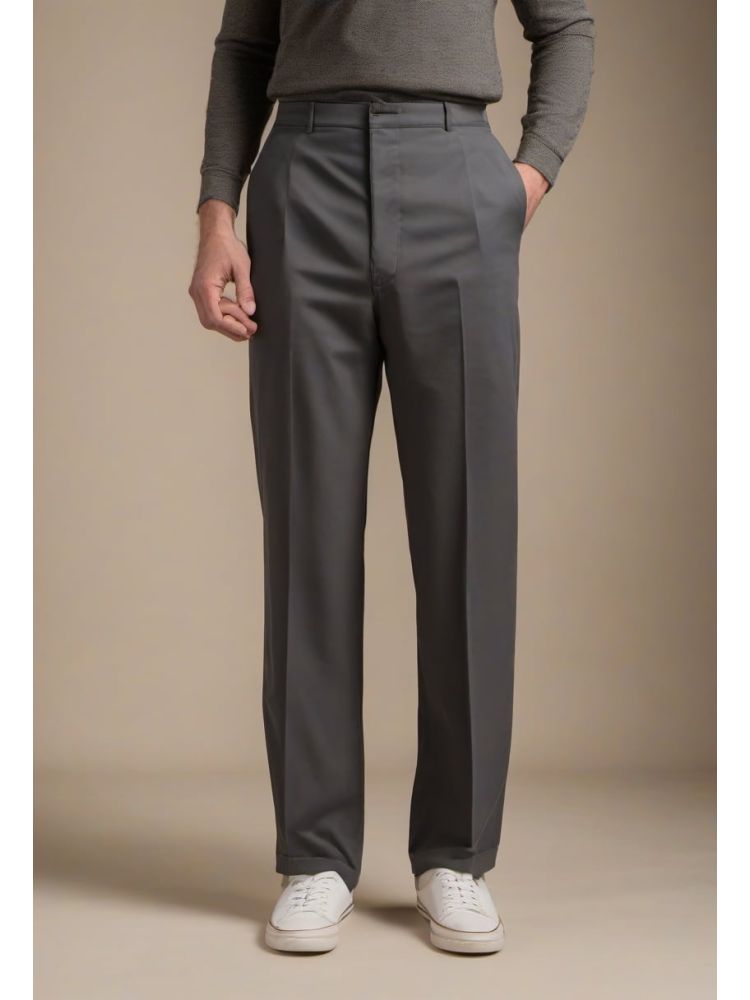 Charcoal Cotton Wide Trouser