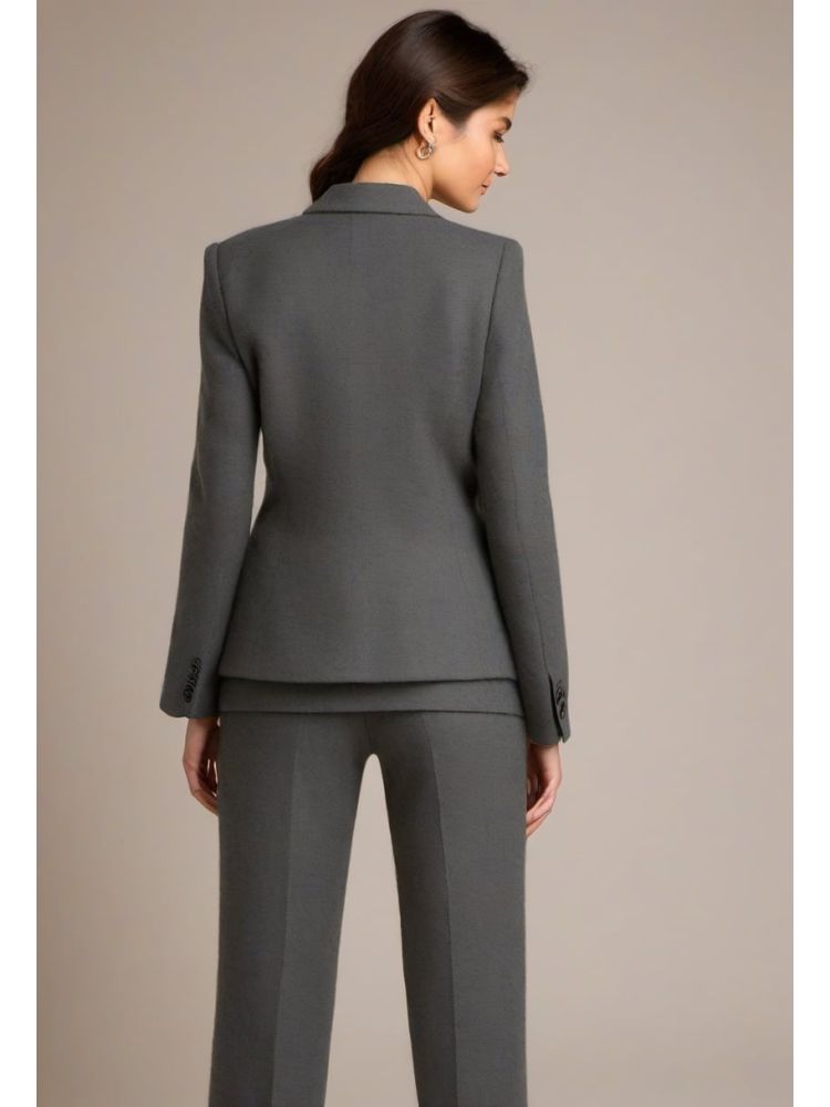 Slate Wool-mohair Straight Trouser