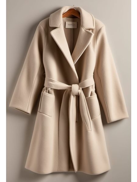 Ecru Undyed Wrap Coat