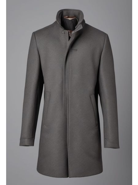 Slate Melton Cocoon Coat
