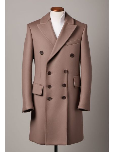 Undyed Double-breasted Coat