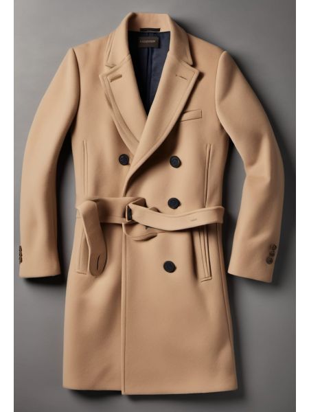 Ink Wool-cashmere Double-breasted Coat