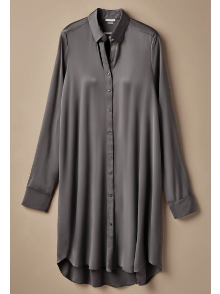 Charcoal Tencel Shirt Dress