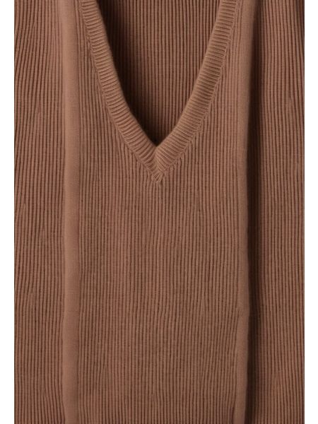 Camel Cashmere V-neck Knit