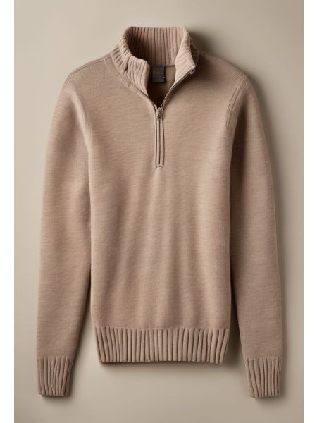 Alpaca-blend Half-zip Knit