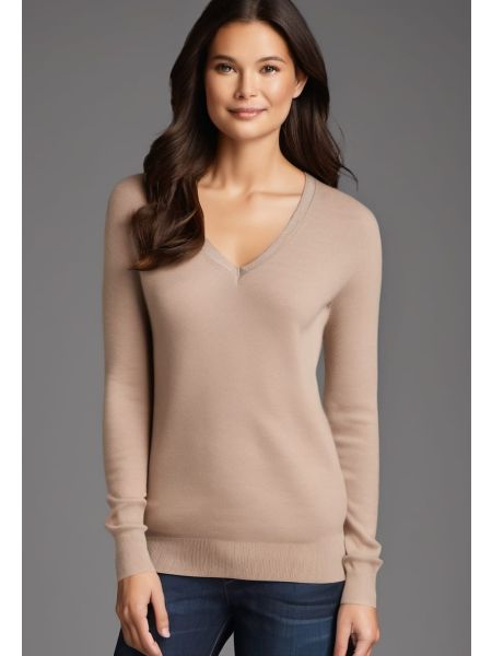 Ink Cashmere V-neck Knit
