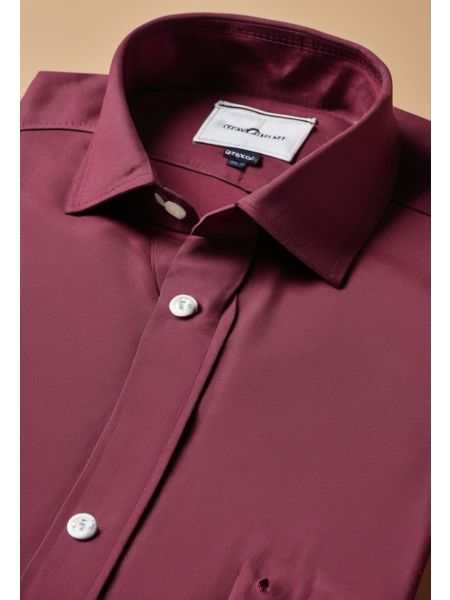 Bordeaux Oxford Camp-collar Shirt