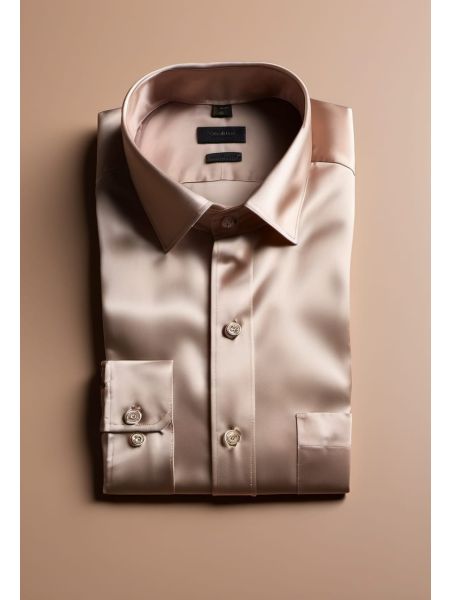 Stone Silk Band-collar Shirt