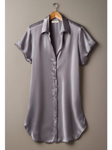 Slate Silk Tunic Shirt