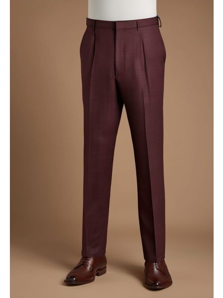 Bordeaux Wool Tapered Trouser