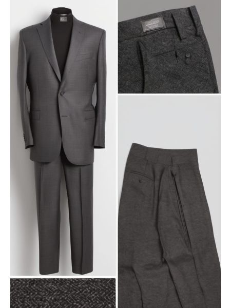 Charcoal Wool-mohair Straight Trouser