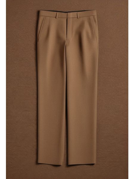 Camel Wool Cropped Trouser